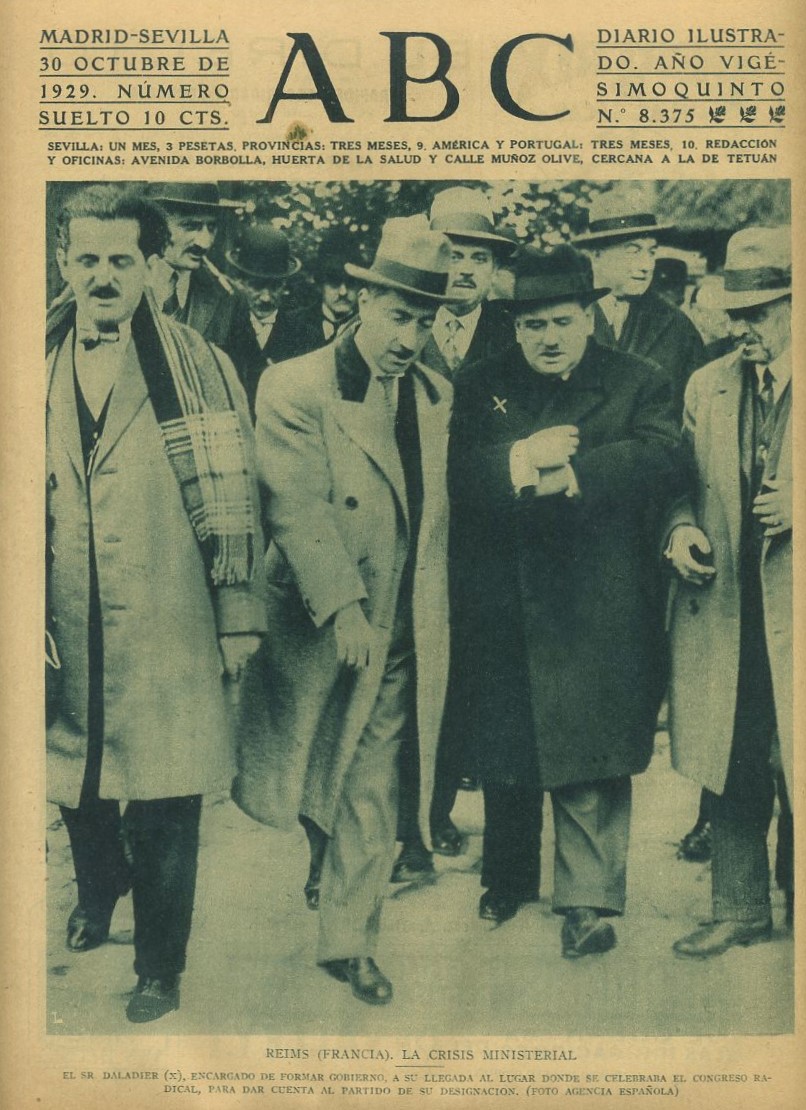PERIODICO ABC MADRID-SEVILLA 30 OCTUBRE 1929 Nº 8375 REIMS, LA CRISIS MINISTERIAL