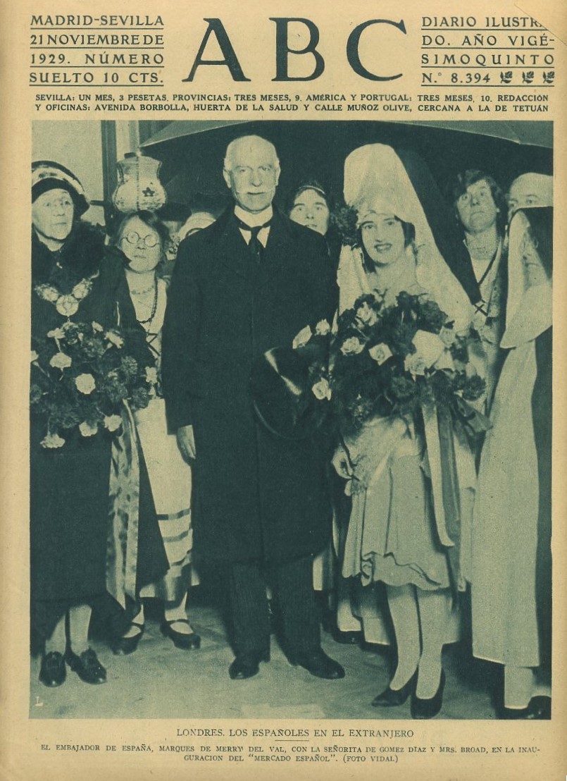 PERIODICO ABC MADRID-SEVILLA 21 NOVIEMBRE 1929 Nº 8394 LONDRES, LOS ESPAÑOLES EN EL