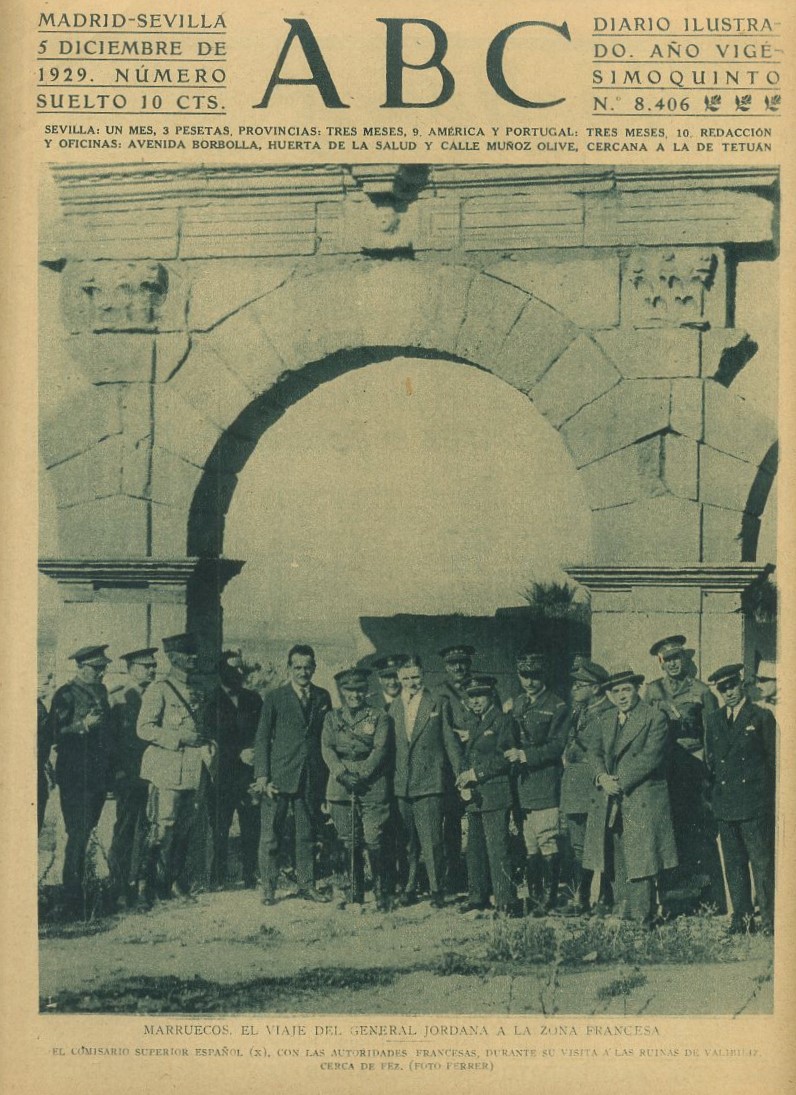 PERIODICO ABC MADRID-SEVILLA 5 DICIEMBRE 1929 Nº 8406 MARRUECOS, EL VIAJE DEL GENERAL