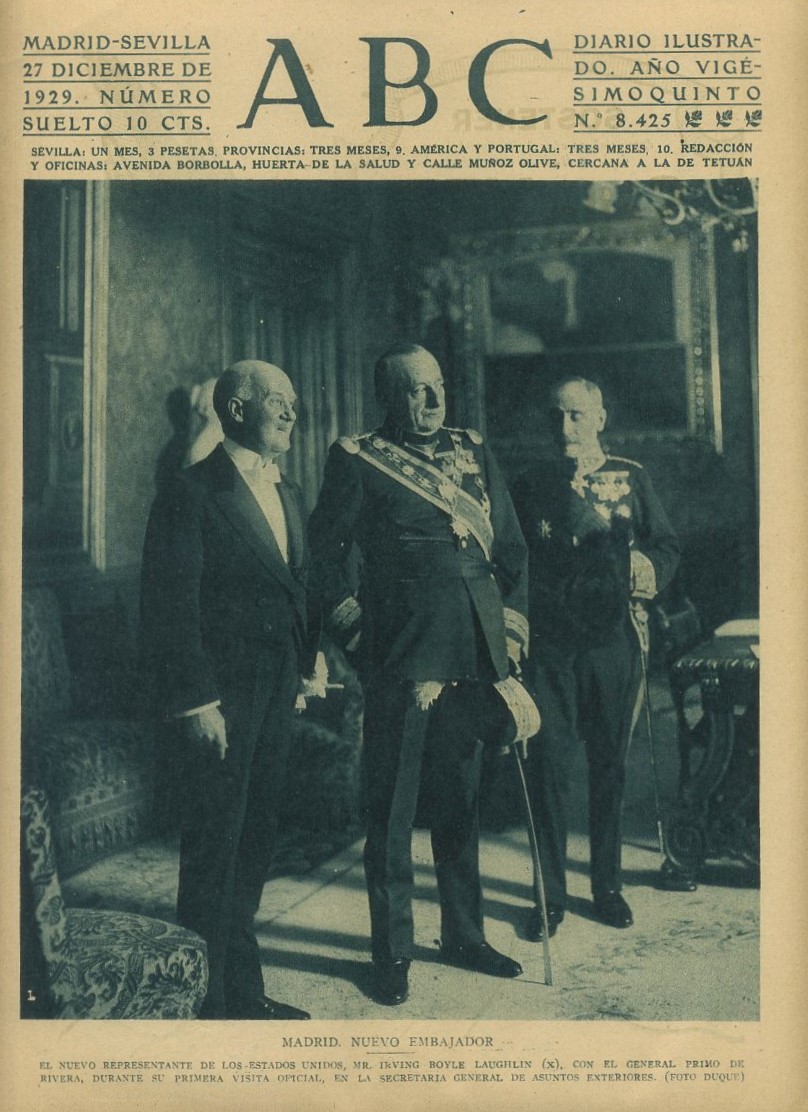 PERIODICO ABC MADRID-SEVILLA 27 DICIEMBRE 1929 Nº 8425 MADRID, NUEVO EMBAJADOR.