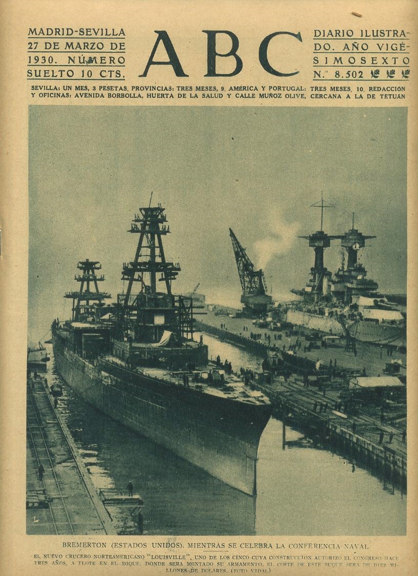 PERIODICO ABC MADRID-SEVILLA 27 MARZO 1930 Nº 8502 BREMERTON, MIENTRAS SE CELEBRA LA