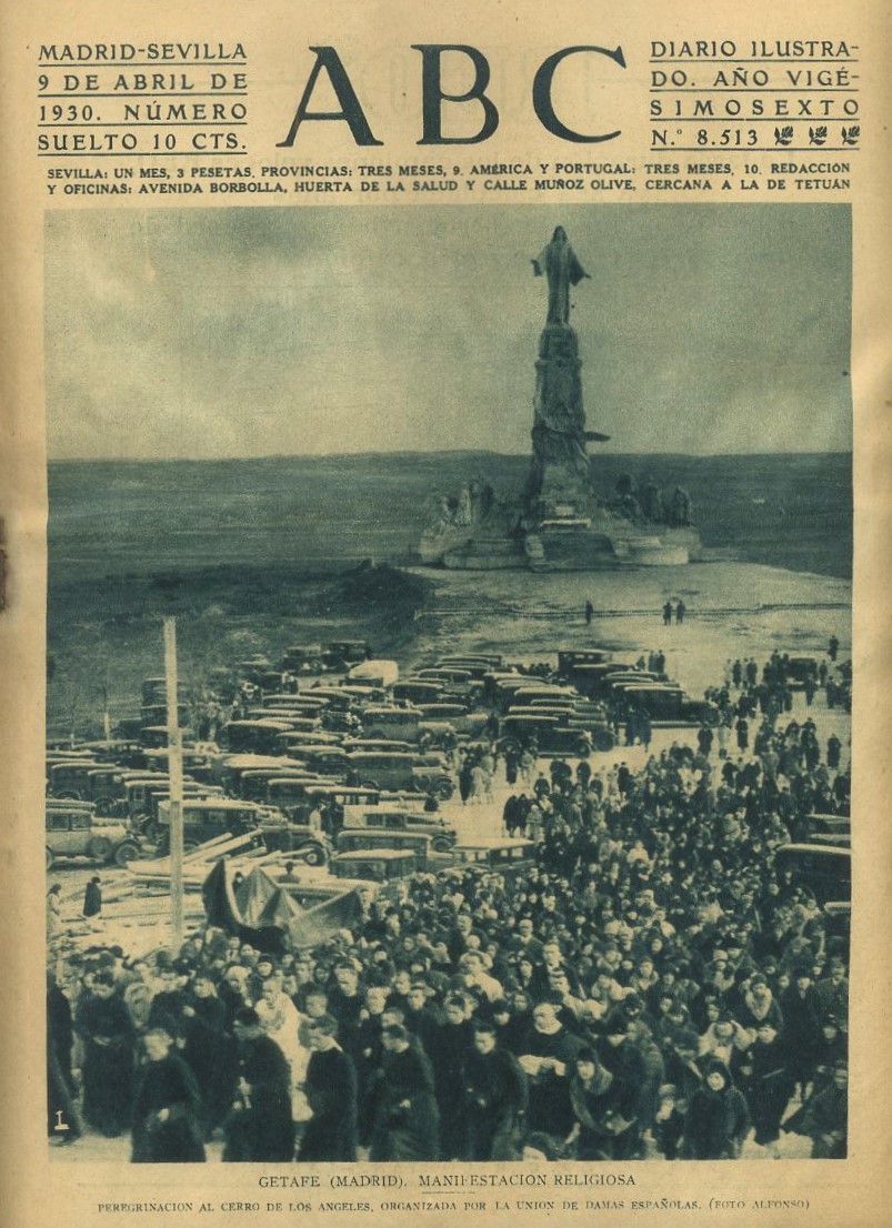 PERIODICO ABC MADRID-SEVILLA 9 ABRIL 1930 Nº8513 GETAFE (MADRID), MANIFESTACION RELIGIOSA