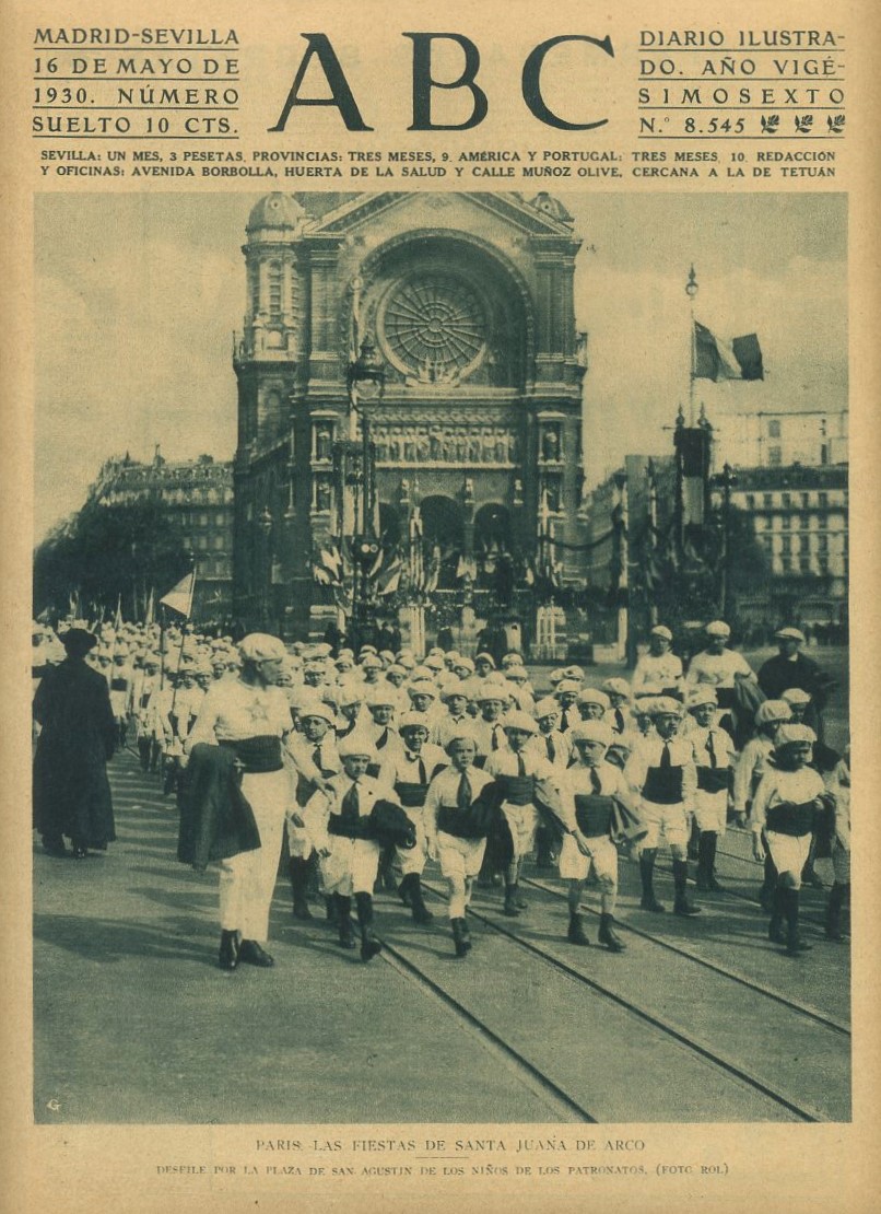 PERIODICO ABC MADRID-SEVILLA 16 MAYO 1930 Nº8545 PARIS,LAS FIESTAS DE SANTA JUANA DE ARCOS
