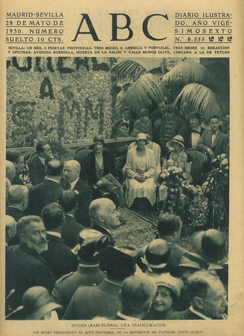 PERIODICO ABC MADRID-SEVILLA 28 MAYO 1930 Nº 8555 SITGES (BARCELONA), UNA INAUGURACION.