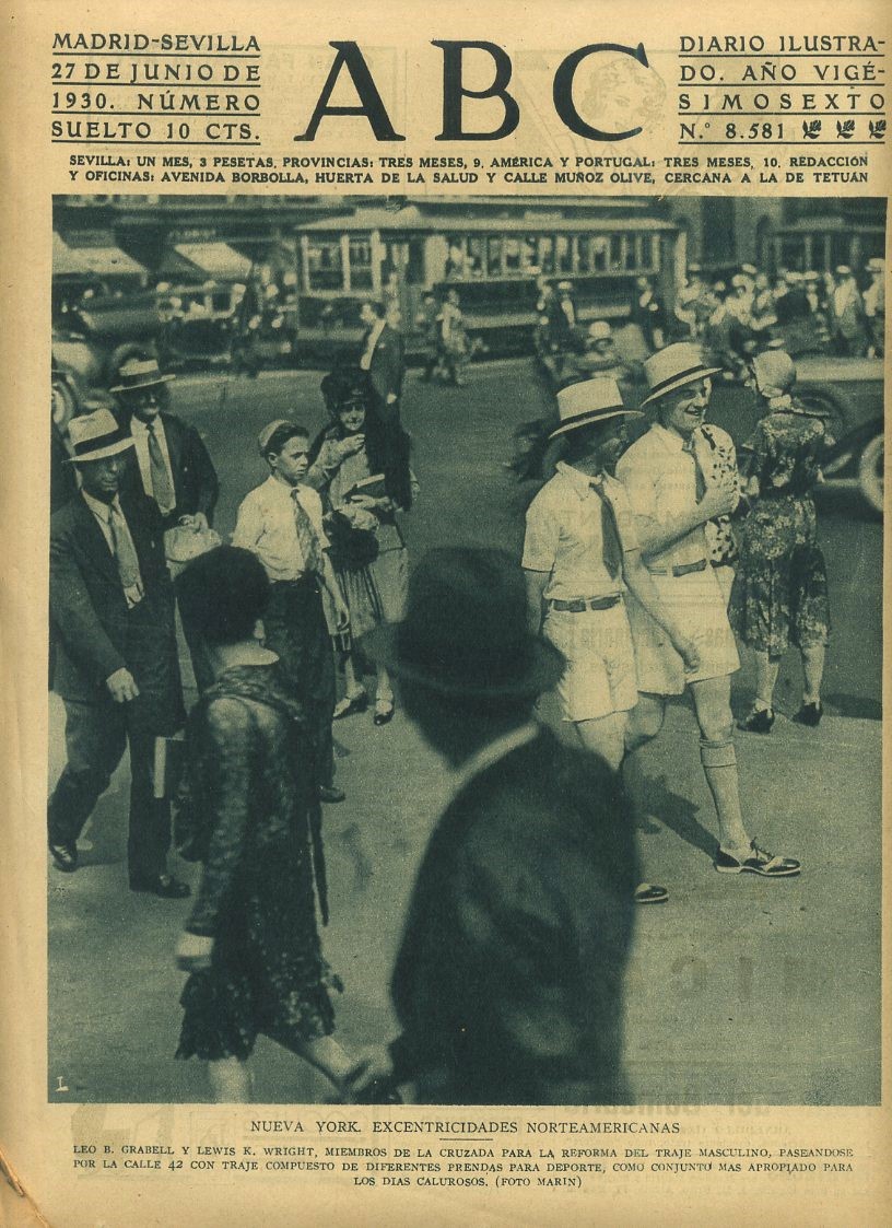 PERIODICO ABC MADRID-SEVILLA 27 JUNIO 1930 Nº 8581 NUEVA YORK, EXCENTRICIDADES.