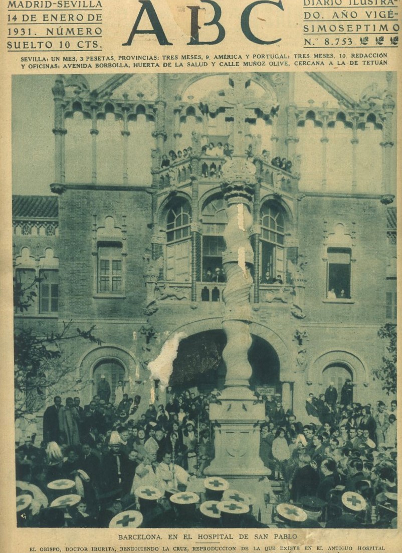 PERIODICO ABC MADRID-SEVILLA 14 DE ENERO DE 1931 Nº 8753 BARCELONA. HOSPITAL DE SAN PABLO