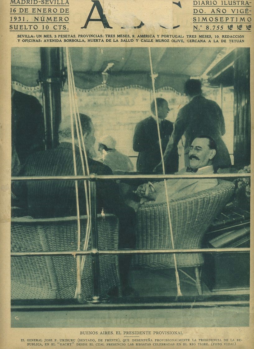 PERIODICO ABC MADRID-SEVILLA 16 DE ENERO DE 1931 BUENOS AIRES. EL PRESIDENTE PROVISIONAL