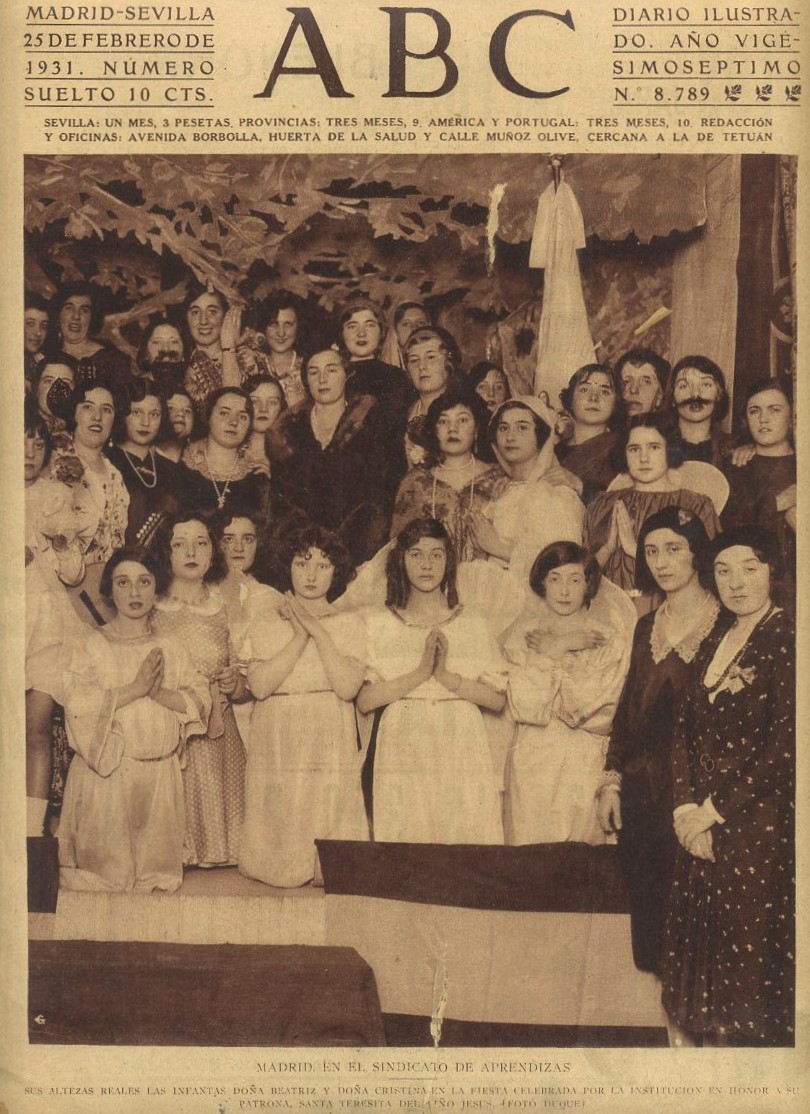 PERIODICO ABC MADRID-SEVILLA 25 DE FEBRERO DE 1931 Nº8789 MADRID. EN EL SINDICATO DE APRENDIZAS