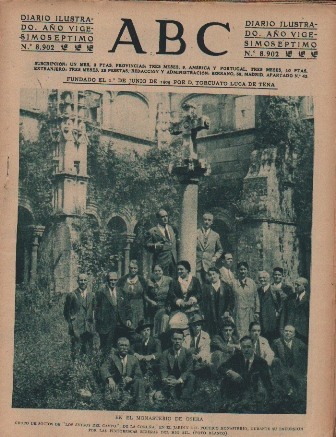 PERIODICO ABC MADRID-SEVILLA  4 DE AGOSTO DE 1931 Nº 8902 EN EL MONASTERIO DE OSERA