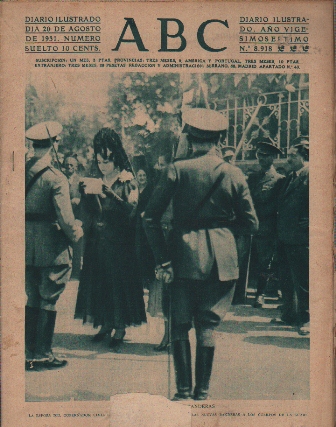 PERIODICO ABC MADRID-SEVILLA 20 DE AGOSTO DE 1931 Nº 8918 LOGROÑO ENTREGA DE BANDERAS