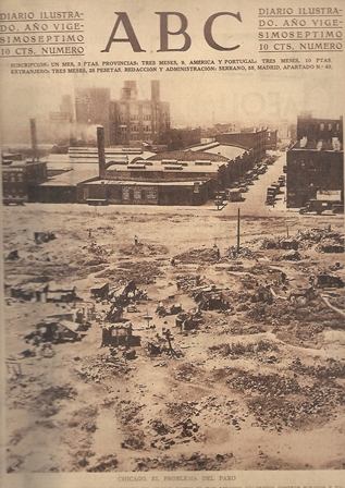 PERIODICO ABC MADRID-SEVILLA  4 SEPTIEMBRE DE 1931. CHICAGO.EL PROBLEMA DEL PARO