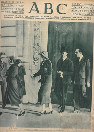 PERIODICO ABC MADRID-SEVILLA 7 DE OCTUBRE DE 1931. PARIS. LA MUERTE DE JAIME DE BORBON