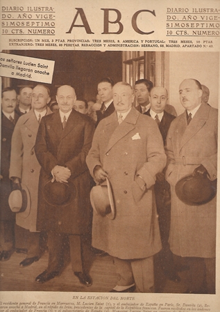 PERIODICO ABC MADRID-SEVILLA 4 DE NOVIEMBRE DE 1931 EN LA ESTACION DEL NORTE