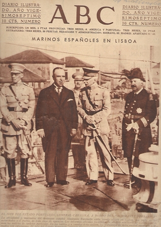 PERIODICO ABC MADRID-SEVILLA 19 DE NOVIEMBRE DE 1931 EL JEFE DEL ESTADO PORTUGUES, GENERAL CARMONA