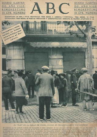PERIODICO ABC MADRID-SEVILLA 21 DE NOVIEMBRE DE 1931 EL BAR DE LA CALLE URGEL