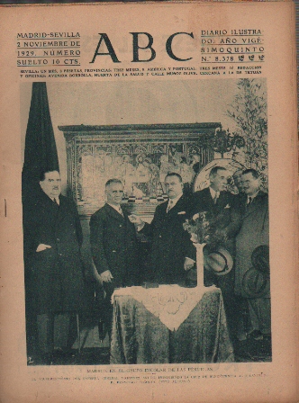 PERIODICO ABC MADRID-SEVILLA DE 2 NOVIEMBRE DE 1929 Nº8378 MADRID. GRUPO LAS PEÑUELAS