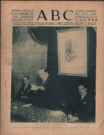 PERIODICO ABC MADRID-SEVILLA 6 DE DICIEMBRE DE 1929 Nº8407 ROMA EN LA CASA DE ESPAÑA