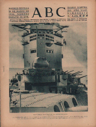 PERIODICO ABC MADRID-SEVILLA 20 DE MARZO DE 1930 Nº 8496 MANIOBRAS NAVALES EN EL MEDITERRANEO