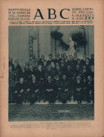 PERIODICO ABC MADRID-SEVILLA 29 DE MARZO DE 1930 Mº 8504 MADRID EN EL HOTEL RITZ