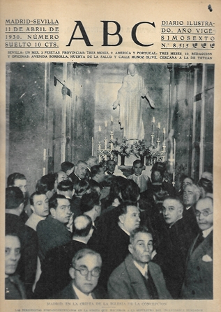 PERIODICO ABC MADRID-SEVILLA 11 ABRIL DE 1930 Nº 8515 MADRID. CRIPTA DE LA IGLESIA DE LA CONCEPCION