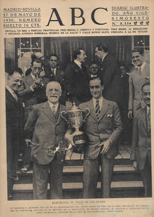 PERIODICO ABC MADRID-SEVILLA 27 MAYO DE 1930 Nº 8554 BARCELONA. VIAJE DE LOS REYES