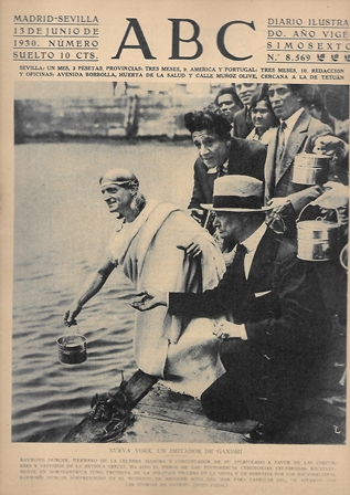 PERIODICO ABC MADRID-SEVILLA 13  JUNIO DE 1930 Nº8569 NUEVA YORK. UN IMITADOR DE GANDHI