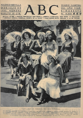 PERIODICO ABC MADRID-SEVILLA  24 DE JULIO DE 1930 Nº 8604 SANTA CRUZ DE TENERIFE. BELLEZAS EUROPEAS
