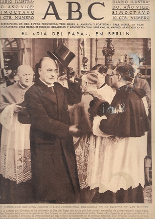 PERIODICO ABC MADRID-SEVILLA  20 DE FEBRERO DE 1932 Nº 9073 EL DIA DEL PAPA EN BERLIN