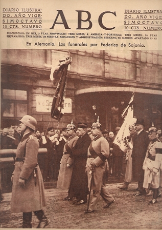 PERIODICO ABC MADRID-SEVILLA  27 DE FEBRERO DE 1932 Nº 9079. ALEMANIA FUNERAL POR FEDERICO DESAJONIA