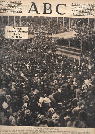PERIODICO ABC MADRID-SEVILLA 29 DE JULIO DE 1932 Nº 9208 CONTRA EL ESTATUTO CATALAN