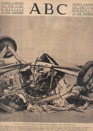 PERIODICO ABC MADRID-SEVILLA 6 DE JULIO DE 1932 Nº9188 ACCIDENTE AERÓDROMO LORING CARABANCHEL