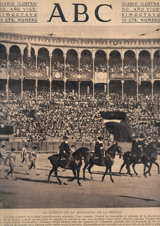 PERIODICO ABC MADRID-SEVILLA 15 DE JULIO DE 1932 Nº9196 LA CORRIDA DE LA ASOCIACION DE LA PRENSA