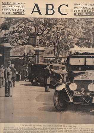 PERIODICO ABC MADRID-SEVILLA 16 DE JULIO DE 1932 Nº9197 RESTOS MORTALES MANUEL DE PORTUGAL