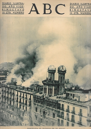 PERIODICO ABC MADRID-SEVILLA 28 DE DICIEMBRE 1932 Nº 9242 BARCELONA EL INCENDIO DEL SIGLO