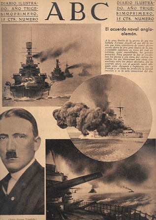 PERIODICO ABC MADRID-SEVILLA 21 DE JUNIO DE 1935 Nº 10008 ACUERD NAVAL ANGLO-ALEMAN