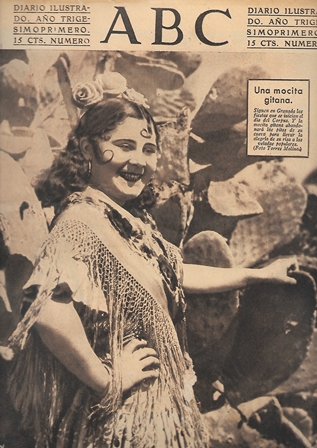 PERIODICO ABC MADRID-SEVILLA 29 DE JUNIO DE 1935 Nº10015 UNA MOCITA GITANA