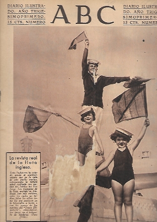 PERIODICO ABC MADRID-SEVILLA 20 DE JULIO DE 1935 Nº10033 REVISTA REAL DE LA FLOTA INGLESA