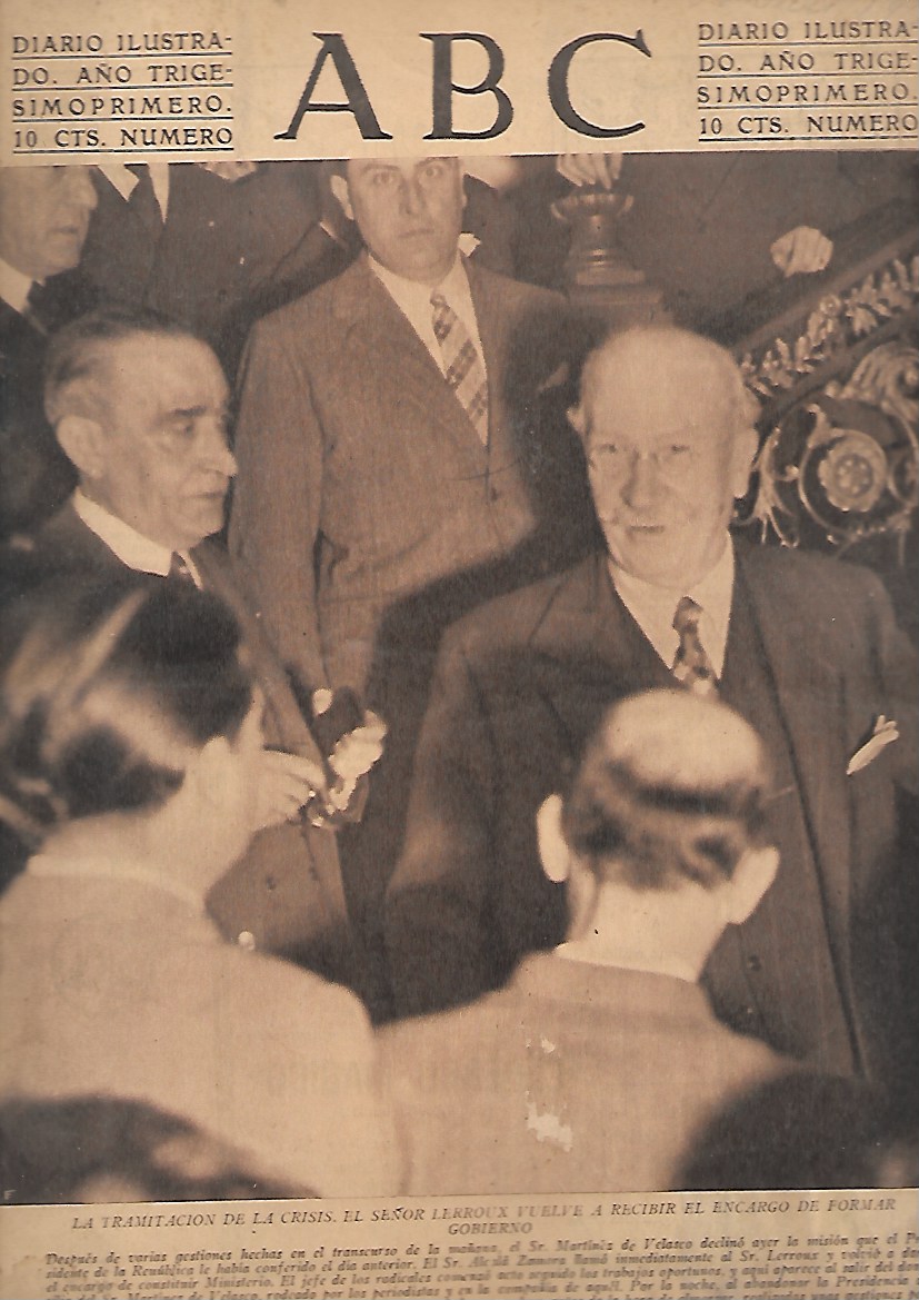 PERIODICO ABC MADRID-SEVILLA 4 DE ABRIL DE 1935 Nº9941 TRAMITACION DE LA CRISIS