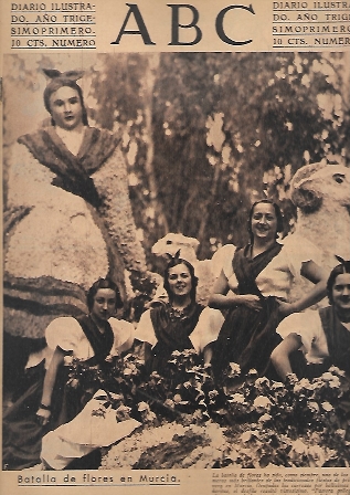 PERIODICO ABC MADRID-SEVILLA 26 DE ABRIL DE 1935 Nº9960 BATALLA DE FLORES EN MURCIA