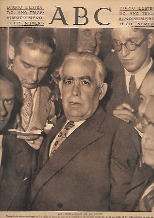 PERIODICO ABC MADRID-SEVILLA 26 DE SEPTIEMBRE DE 1935 Nº 10090 LA TRAMITACION DE LA CRISIS
