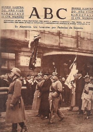 PERIODICO ABC MADRID-SEVILLA 27 DE FEBRERO DE 1932 Nº9079 FUNERAL DE FEDERICO DE SAJONIA