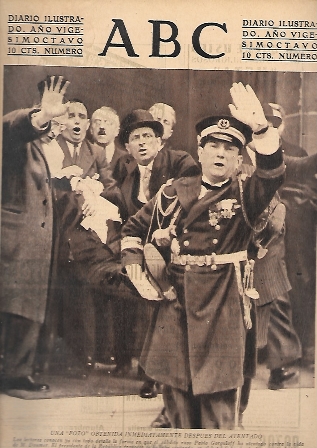 PERIODICO ABC MADRID-SEVILLA 10 DE MAYO DE 1932 Nº9140 FOTO DESPUES DEL ATENTADO
