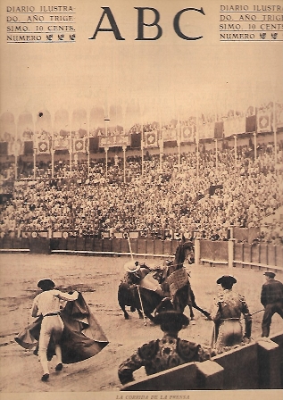 PERIODICO ABC MADRID-SEVILLA 14 DE JULIO DE 1934 N19715 LA CORRIDA DE LA PRENSA