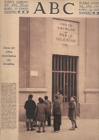 PERIODICO ABC MADRID-SEVILLA 18 DE ENERO DE 1934 Nº9573 DOCE MIL NIÑOS MADRILEÑOS SIN ESCUELAS