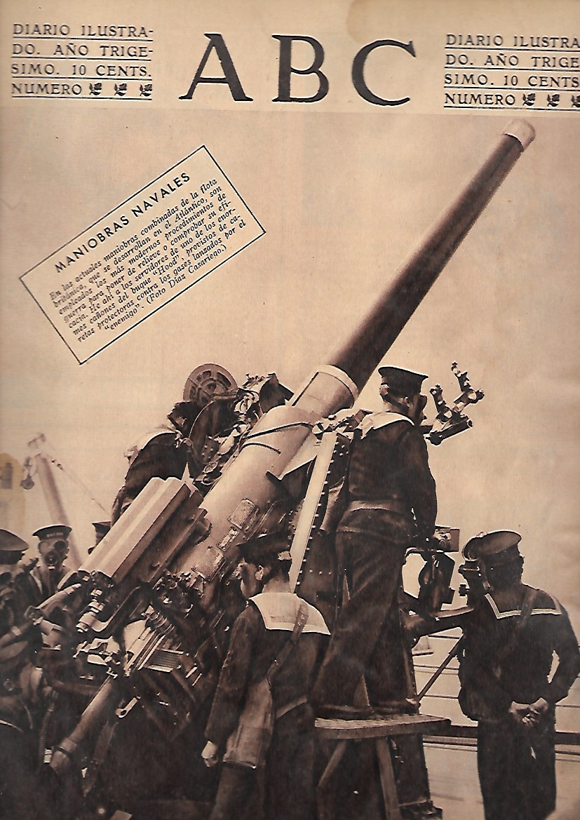 PERIODICO ABC MADRID-SEVILLA 11 DE ABRIL DE 1934 Nº9643 MANIOBRAS NAVALES