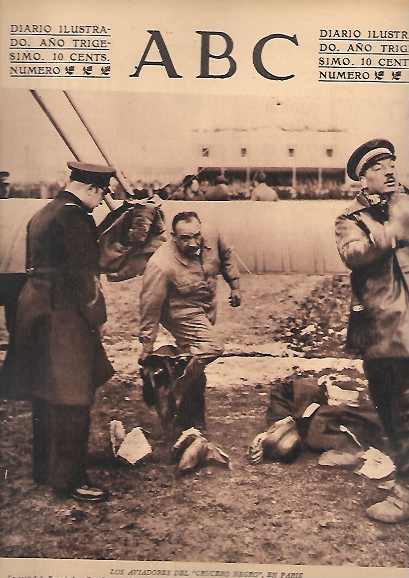 PERIODICO ABC MADRID-SEVILLA 19 DE ENERO DE 1934 Nº9574 AVIADORES DE CRUCERO NEGRO