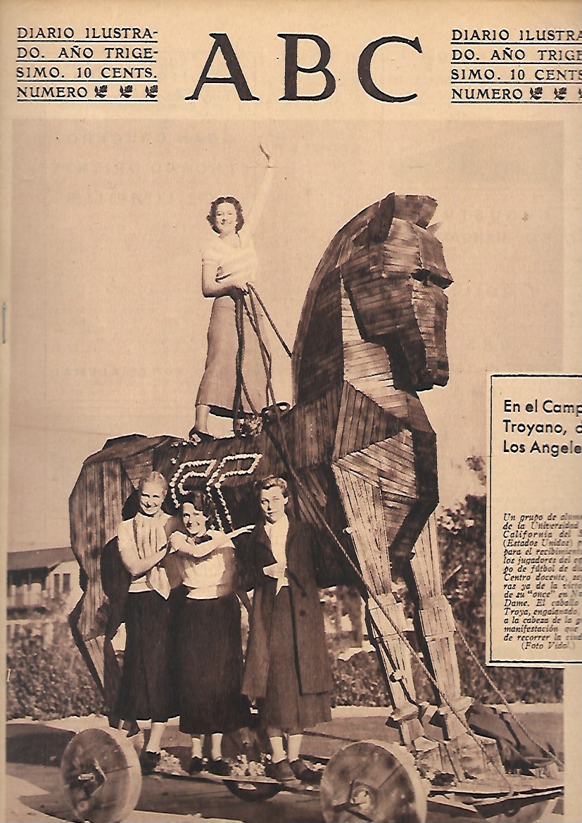 PERIODICO ABC MADRID-SEVILLA 8 DE FEBRERO DE 1934 Nº9591 CAMPO TROYANO DE LOS ANGELES