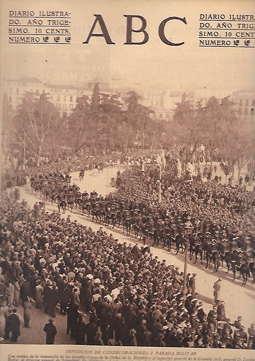 PERIODICO ABC MADRID-SEVILLA 9 DE FEBRERO DE 1934 Nº9592 CONDECORACIONES Y PARADA MILITAR