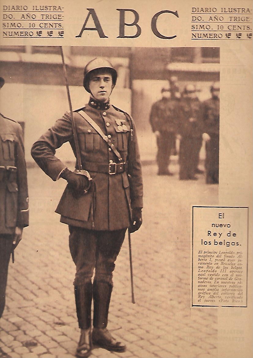 PERIODICO ABC MADRID-SEVILLA 27 DE FEBRERO DE 1934 Nº9607 EL NUEVO REY DE LOS BELGAS