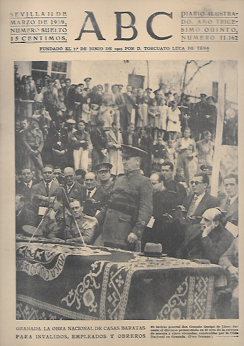PERIODICO ABC SEVILLA 11 DE MARZO DE 1939 Nº11162 OBRA NACIONAL CASAS BARATAS